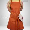 100% Cotton Kitchen Apron with 2 Pockets Adjustable Chef Apron for Cooking Baking BBQ Unisex Apron (Orange)