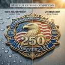 250th Anniversary Car Decal (5 Pack), 1776-2026 Embossed Patriotic Eagle & Flag Stickers, Waterproof 250 Years USA Independence Day Decor for SUV Truck