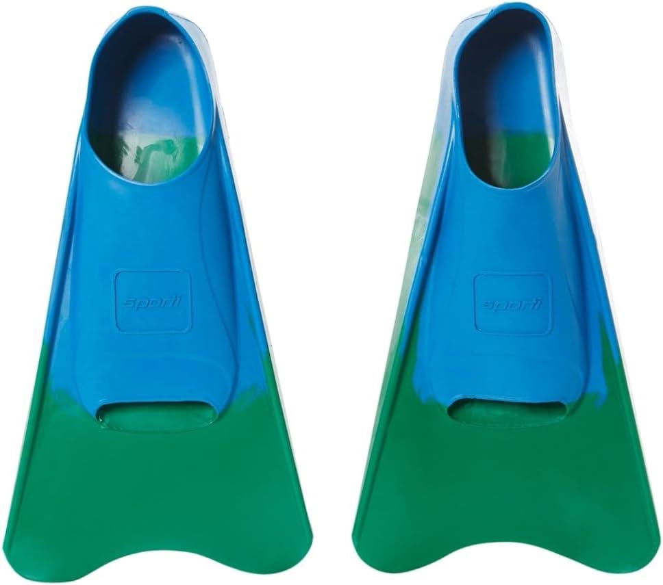 Sporti Adult-Kid Short Swim Fins for Pool Lap Swimming, Floating Fins for Swimming & Snorkeling, Swim Flippers for Training, Men's 11-12 / Women's 12-13