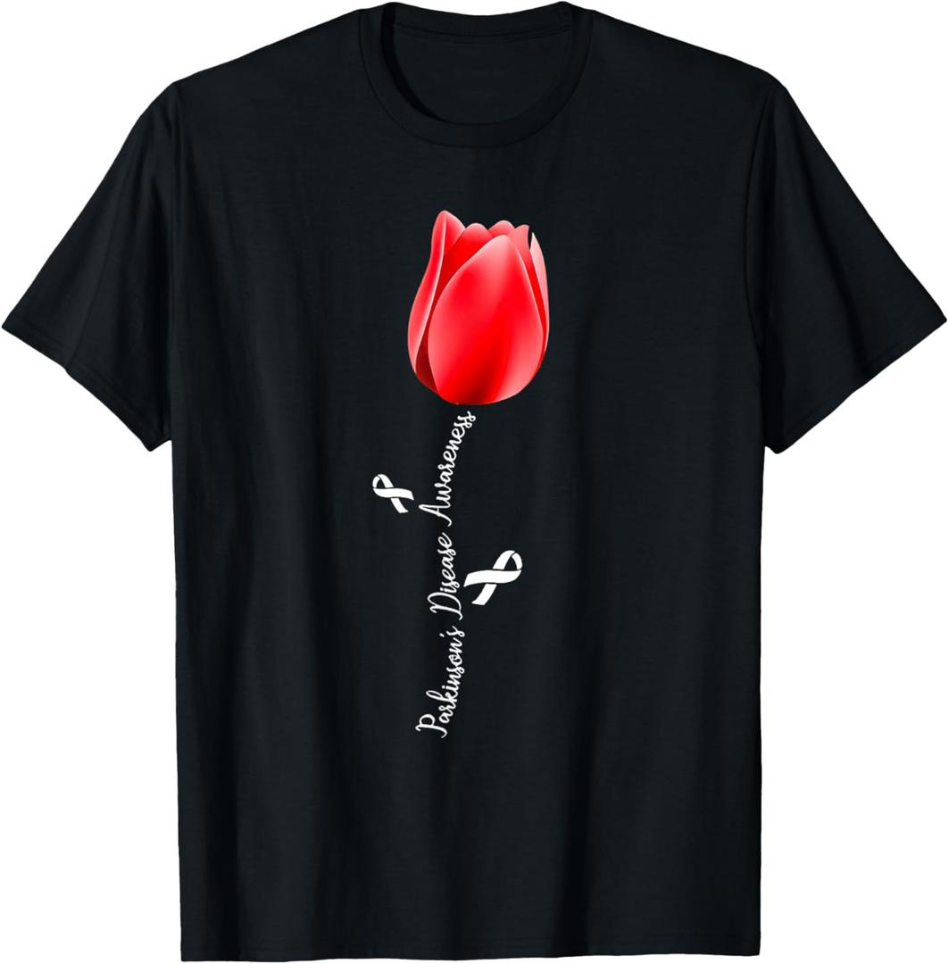 Parkinson Disease Awareness Tulip April Month T-Shirt, Small