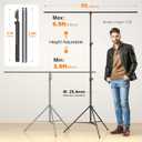 LINCO Lincostore Zenith Portable T-Shape Background Backdrop Stand Kit 5x6.7ft - 5ft Wide (Fixed) and 6.7ft High (Adjustable)- Lightweight Only 4 Lbs Easy to Carry and Storage Black, 56.7 FT
