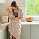 Bedsure GentleSoft Throw Blanket for Couch - Cozy Soft Blankets for Women, Cute Small Fleece Throws for Girls, Beige, 50x70 Inches