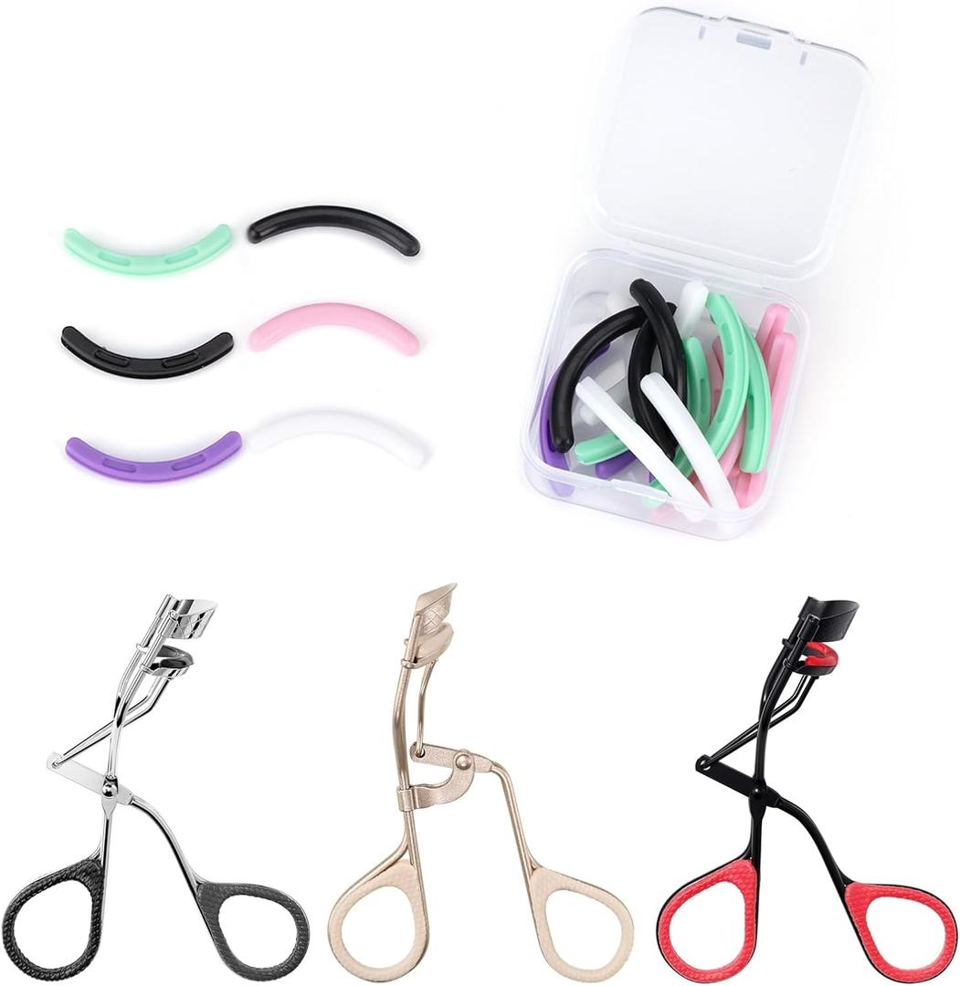 3 x Eyelash Curler Refills Compatible with revlon,Eyelash Curler Pads 24PCS,Silicone Lash Curler Refill Pads Compatible with revlon (Colorful)