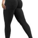 Hidden Scrunch Butt Lifting Leggings for Women Tummy Control High Waisted Workout Gym Seamless Impact Yoga Pants (Black, Medium)