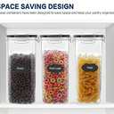 Cereal Container Set, MCIRCO Airtight Food Storage Containers ((4L /135.2oz) Set of 6, Cereal Dispensers  (Black)