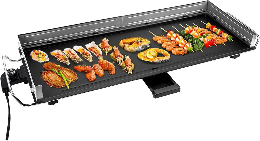 AEWHALE 35" Electric Nonstick Extra Large Griddle Grill-Teppanyaki Grill BBQ Indoor/Outdoor with Adjustable Temperature,Detachable for Easy Cleaning,Extra Wide