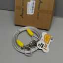 Petest 15ft Reflective Tie-Out Cable for Large Dogs Up to 90 Pounds (Yellow & Silver)