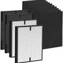 12 Pack 3000 Replacement Filters, Compatible with 3000, 3000M, 3000P-ro Air Pur-ifier, 2 Air Filter, 2 Activated Carbon and 8 Carbon Pre-Filters