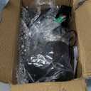 HUYIENO 2Pack Solar Metal Hanging Lantern with Shepherd Hook Outdoor Led Garden Lights Black