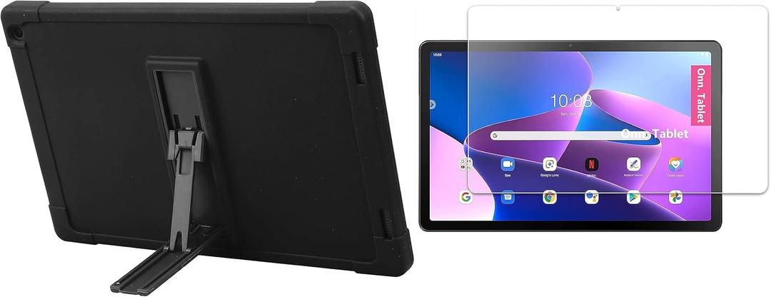 Coopers Tablet CP10 Screen Protector with Kickstand Case (Black + Glass Film)