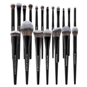 Bueart Design 19Pcs Professional Grade Labeled Makeup Brushes Set, Large Foundation Powder Contour Concealer eyeshadow Blush EyeLiner Make up Brushes, Premium Synthetic hair, Vegan Cruelty-free