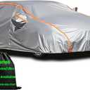 Waterproof All Weather Car Cover for Hatchback Car Snow Cover,Car Tarps Size As: Golf GTI,Vw Beetle Inner Cotton Hatchback Under 178" (Gray(Max))