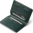 VULKIT Slim Minimalist Card Holder RFID Blocking Leather Credit Card Holder Front Pocket Wallet Magnetic Closure (Olive)