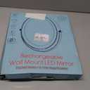 Rocollos Rechargeable Wall Mounted Lighted Makeup Mirror Chrome, 8 Inch Double-Sided LED Vanity Mirror 1X/10X Magnification,3 Color Lights Touch Screen Dimmable 360Swivel 13 Inch Extendable