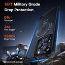 2024 New Upgrade360 Spin Titanium Magnetic Stand for iPhone 13 Pro Case [16FT Military Grade Shockproof] [Fit for MagSafe] Matte Translucent Slim Kickstand iPhone 13Pro Phone Cover 6.1'', Black