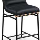 Meridian Furniture 857Black-C Burke Collection Modern | Contemporary Vegan Leather Upholstered Counter Stool, Black, 18" W x 24" D x 37.5" H, Black 