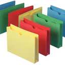 Smead File Jacket, Reinforced Straight-Cut Tab, Flat-No Expansion, Letter Size, Assorted Colors, 100 per Box (75613)
