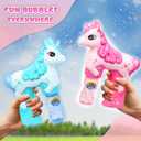 Unicorn Bubble Gun Set for Kids 2 Pack Automatic Bubble Blower Toy Bubble Machine Maker Outdoor Toys for Toddlers Girls Boys Backyard Play, 4.5 x 8 x 7 inches