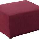 Flamingo P Stretch Ottoman Slipcover Spandex Elastic Rectangle Footstool Sofa Cover for Living Room Soft Rectangle slipcover with Elastic Bottom (X-Large, Burgundy)