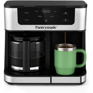 Deluxe 12-Cup Coffee Maker & Single Serve Brewer – Programmable, K-Cup Compatible, Adjustable Brew Size, Glass Carafe, Auto Shut-Off - Ideal for Home or Office
