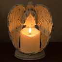 Bereavement Gifts for Loss in Memorial of Loved One, 8.5 Inch Angel Candle Holders, Angel Satue Catholic Condolence Sympathy Gift for Remembrance