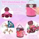 2025 Kids Box  DIY Christmas Organizer Bucket with Stickers & Mini Toys, Fidget Toy Pack, Multi-Item Fidget Toys, Creative Holiday Craft Kit for Girls Boys, Santa & Snowman Storage Bucket for Kids