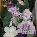 Wedding Decor Pack of 2 Welcome Sign Flower Backdrop Garland for Ceremony Reception Wall Easel Home Decoration Entryway Faux Outdoor Board Head Table Decor Lilac & Cream
