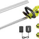 EWORK 22-Inch Cordless Hedge Trimmer, 20V Battery Powered Bush Trimmer, Lightweight Handheld Shrub Trimmer with 2 Batteries and Charger, 5/8-Inch Cutting Capacity for Garden, Yard (Green)