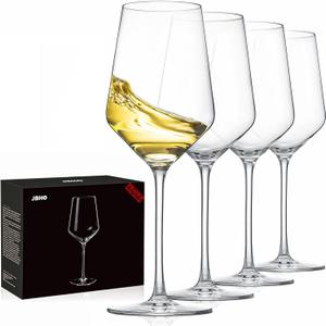 JBHO 17 oz Lead-Free Glasses Set of 4, Hand Blown Durable Crystal Glasses for Daily Use and Hosting Guests, Thin Rim for Serving Red and White, Gift packing for any occasion