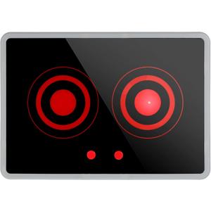 TOYANDONA Toy Play Kitchen Appliances - Pretend Double Induction Cooktop with Realistic Light and Sound for Boys Girls Kids Play Kitchen Accessories