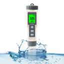 TDS Meter,4 in 1 Water Tester TDS/Salt/Temp/EC Meter,High Accuracy TDS Meter Digital Water Tester with LCD Backlit,Pool Testing Kit Salinity Tester EC Meter for hydroponics, Wine, Pool and Aquariums