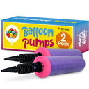 Balloon Pump Hand Held, Inflator Air Pump for Balloons - 4Way Dual Action, 2Pack: Friends can Help - Easy to Use - Sturdy Ballon Inflator Pump