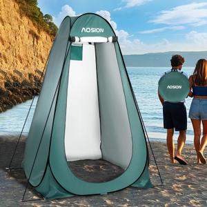 AOSION Privacy Shower Tent, Pop Up Changing Tent, Camp Bathroom Changing Dressing Room, Sun Sunshade Canopy Outdoor Rain Shelter for Camping Hiking Beach Picnic Fishing. (Army Green) 76"L x 40"W x 76"H