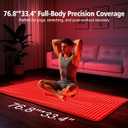 Red Light Therapy Mat Full Body, Red Light Therapy Blanket with 660nm & 850nm, Whole Red Light Therapy Pad with Timer Controller Pulse Modes for Home Use, 76.8'' X 33.41''