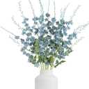 IPOPU 6PCS Dusty Blue Delphinium Artificial Flowers 42.5'' Realistic Tall Faux Flower Stems Fake Silk Larkspur Flowers for Tall Vase Wedding Party Garden Home Decor (Dusty Blue)