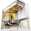 Geometric Future M5 Tempered Glass Mid Tower, E-ATX/ATX Gaming Case, 1.2mm Steel, Type C, Toolless Panels, Support 420/360 Radiator, ARGB PWM 140m Fan x 5 Pre-Installed, White, GEO-M5F-W