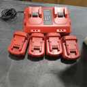 Upgraded 2Pack 18V 6.0Ah Batteries with Dual Charger Replacement for Milwaukee M-18 Battery