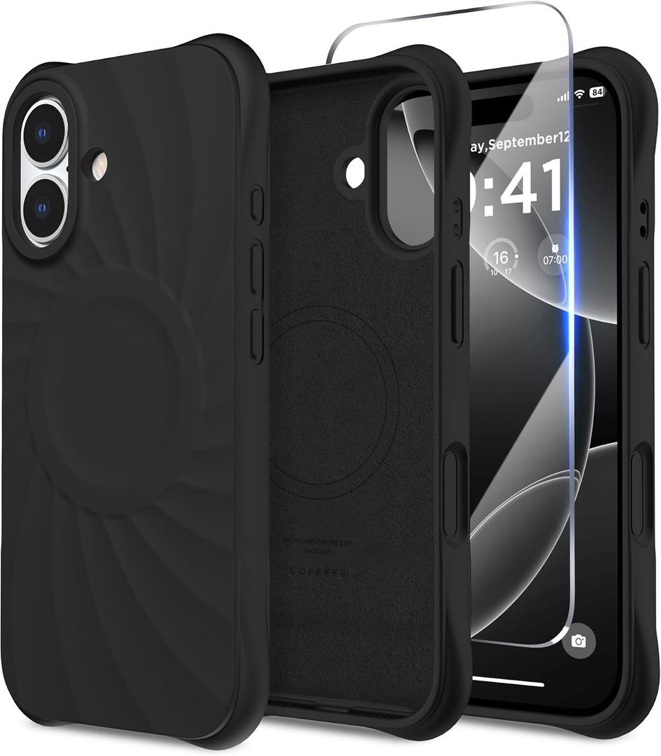 Magnetic for iPhone 17 Case, Silicone Cover, Black
