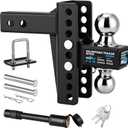 Kohree 6" Adjustable Trailer Hitch for 2-Inch Receiver, Anti-Rattle Clamp
Heavy Duty, 22,000 LBS GTW, Drop/Rise Hitch, 2" & 2-5/16" Balls, Anti-Theft Pin, G80 Steel Tow Ball Mount, Black