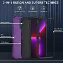 SunStory Compatible with iPhone 13 Pro Case with HD Screen Protector, 3-Layer Heavy Duty Full-Body Cover,3 in 1 Hybrid Protective Case for iPhone 13 Pro 6.1",Purple