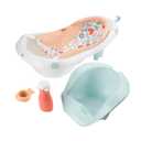 Fisher-Price Baby to Toddler Bath 4-in-1 Sling 'N Seat Tub with Removable Infant Support and 2 Toys, Summer Blossoms