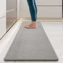 Waffle Kitchen Mats for Floor, Anti Fatigue Kitchen Mat Kitchen Rugs Non Slip Washable, Comfort Kitchen Runner Rugs for Home, Sink, Laundry, Grey 17x47