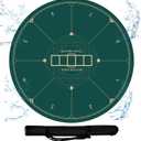 CONTINUE 47 x 47 Inch Poker Table Mat 8 Players Texas Hold'em Poker Mat Professional Poker Mat Anti-Slip Rubber Poker Table Top Layout with Carrying Bag for Poker Games, Blackjack, Casino (Round-green)