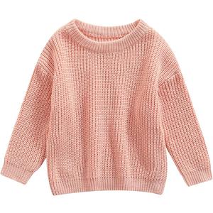 Karwuiio Toddler Baby Girl Boy Knit Sweater Round Neck Long Sleeve Pullover Sweatshirt Fall Winter Clothes (0-3 Months)