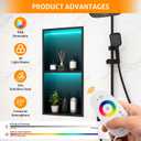 WICHEMI Shower Niche No Tile Needed for Bathroom Storage, Shower Niche RGB LED Lights Waterproof Recessed Wall Niche 12" X 24" Double Shelves 304 Stainless Steel Bathroom Niche for Shower Wall