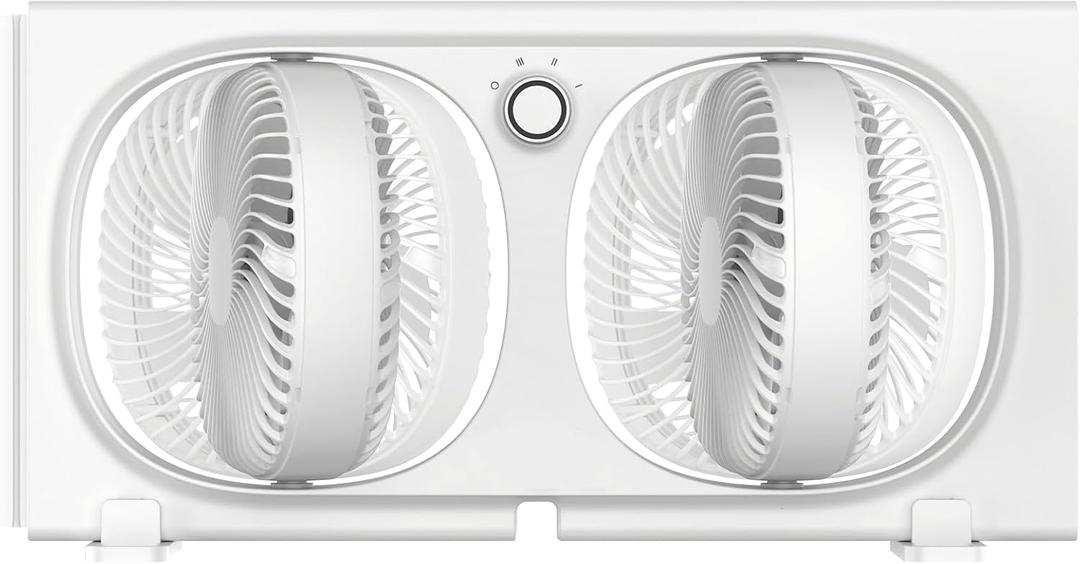 shinic 3-Speeds Window Fan with 180+90 Rotatable Fans, Manual Reversible, Vertical Window Fan with Rigid & Accordion Expanders, Width Adjustable (21.65" to 33.27"), Ideal for Home, Kitchen, Bedroom