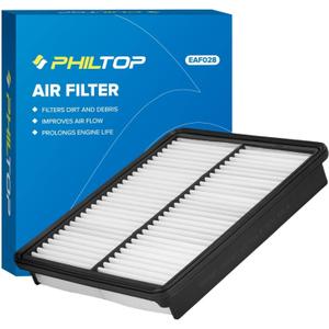 PHILTOP Engine Air Filter CA10881 Replacement for Hyundai & Kia - Santa Fe 2010-2012, Sonata 2011-2014, Optima 2013-2015, Sorento 2011-2013, Azera 2012-2017, Rigid Panel