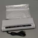 Food Vacuum Sealer Machine, 75KPA Strong Suction, Dry/Wet Modes, 20 Vacuum Seal Bags for Food, Digital Countdown Timer, Compact Lightweight, Ideal for Home Kitchen Use