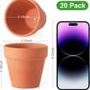 FAMILY 20 Pack 3.15 inch Terra Cotta Clay Flower Pots - Breathable and Paintable Indoor Mini Planters for Kids and Adults