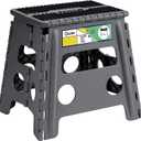 13" Stepping Stool,Step Stool Foldable,Step Stools for Adults and Kids,Holds Up to 300 lbs,Non-Slip Step Stool with Handle, Compact Plastic Foldable Stool for Bathroom, Kitchen Gray 1pc